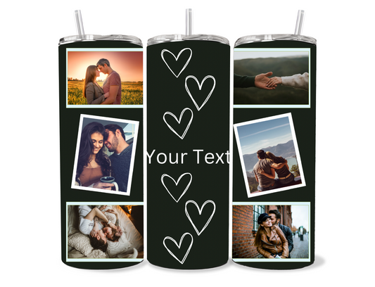 20 or 30oz Custom Photo Collage Tumbler with Hearts