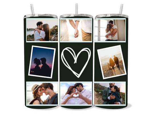 20 or 30oz Custom Photo Collage Tumbler with Heart